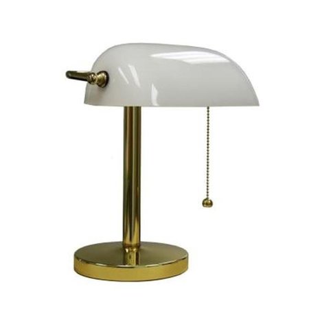 ORE INTERNATIONAL ORE International KT-188WH 12.5 H in. White Bankers Lamp KT-188WH